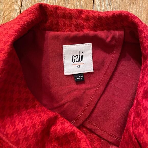 Cabi Red Houndstooth Celebration Coat - Picture 7 of 10